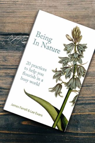 Being in Nature - Book cover wooden table